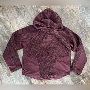 Nike Women’s Maroon Fleece Sherpa Pullover Sweatshirt